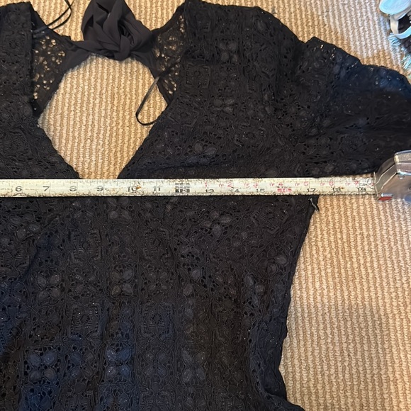 NWT FREE PEOPLE honey honey black lace long sleeve mini dress size 4 - Picture 8 of 16